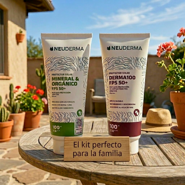 Kit Protector Solar Mineral & Orgánico (100ml) + Protector Solar Derma100 (100ml) - Neuderma