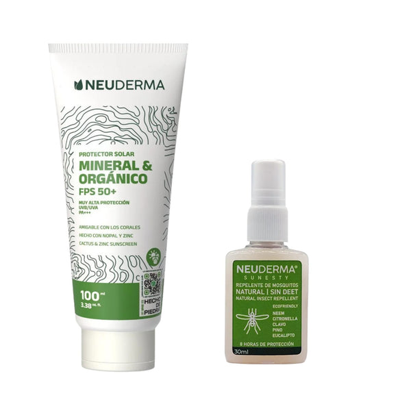 Kit Protector Solar Mineral & Orgánico 100ml + Repelente de Mosquitos Orgánico 30ml - Neuderma