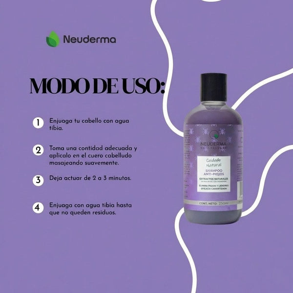 Shampoo Anti Piojos Neem + Clavo + Citronella + Cítricos 250ml