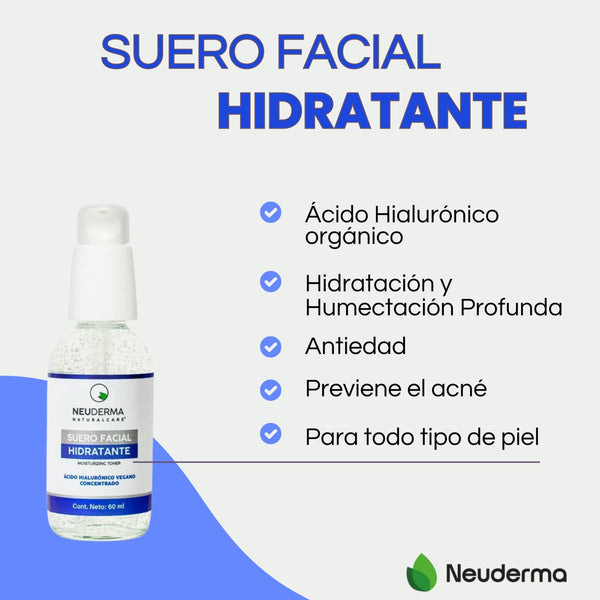 Suero Facial Hidratante con Ácido Hialurónico Vegano - 60ml