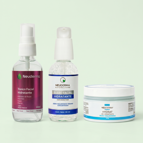 Kit Tónico Facial Hidratante 60ml + Suero Facial Hidratante 60ml + Gel Hidratante Hydrat 100ml - Neuderma