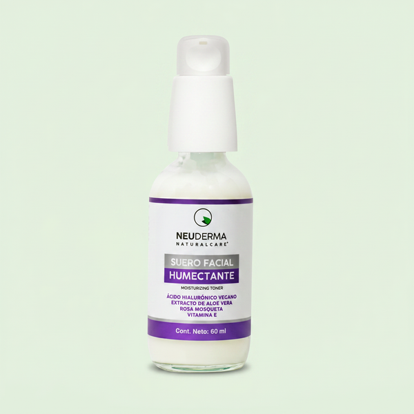 Suero Facial Humectante con Acido Hialurónico, Aloe Vera, Vitamina E - 60ml