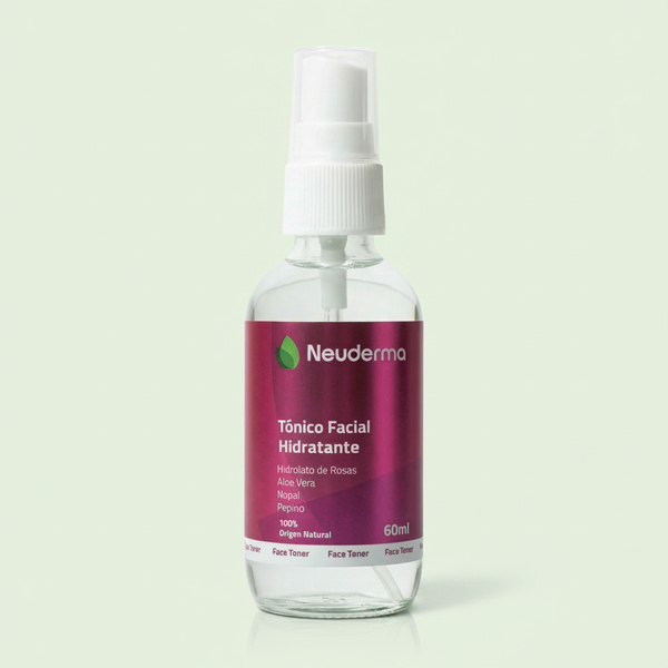 Tónico Facial Hidratante Hidrolato De Rosas + Aloe Vera + Nopal - 60ml