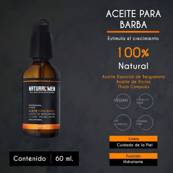 Aceite Estimulante Para Crecimiento De Barba Y Bigote - 60ml