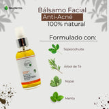 Bálsamo Anti-Acné Natural para Barros y Espinillas con Árbol de Té y Tepezcohuite – 60 ml