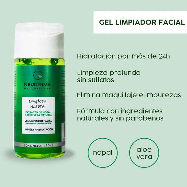 Gel Limpiador Facial Hidratante Aloe Vera + Nopal - 150ml