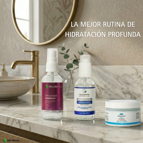 Kit Tónico Facial Hidratante 60ml + Suero Facial Hidratante 60ml + Gel Hidratante Hydrat 100ml - Neuderma
