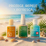 Kit Repelente de Mosquitos Orgánico 30ml + Protector Solar Sunesty Orange 30ml + Gel Refrescante After Sun 30ml - Neuderma