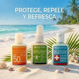 Kit Repelente de Mosquitos Orgánico 30ml + Protector Solar Sunesty Orange 30ml + Gel Refrescante After Sun 30ml - Neuderma