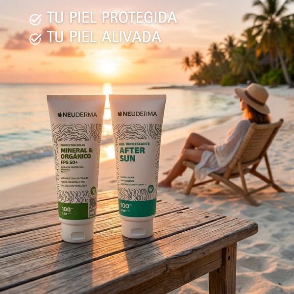 Kit Protector Solar Mineral & Orgánico 100ml + Gel Refrescante After Sun 100ml - Neuderma