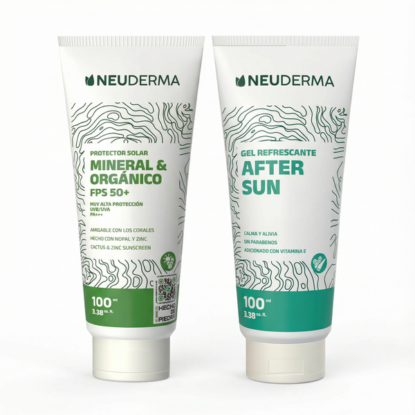 Kit Protector Solar Mineral & Orgánico 100ml + Gel Refrescante After Sun 100ml - Neuderma