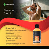 Shampoo 3 en 1 para Hombres, Ideal para Cabello, Rostro y Cuerpo - 250ml