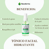 Tónico Facial Equilibrante con Hamamelis + Ácido Salicílico + Agua de Mar + Nopal - 60ml