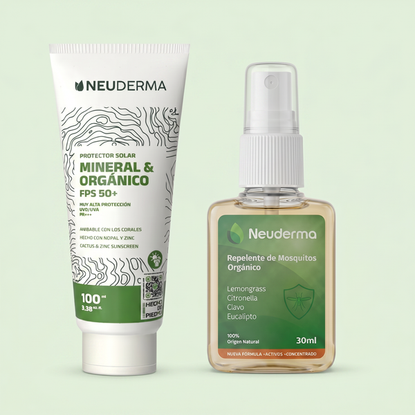 Kit Protector Solar Mineral & Orgánico 100ml + Repelente de Mosquitos Orgánico 30ml - Neuderma