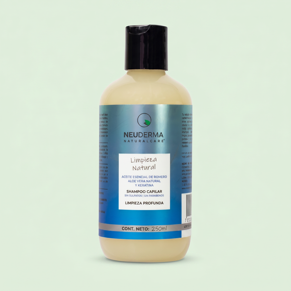 Shampoo Limpieza Profunda Sin Sulfatos con Romero + Aloe Vera + Keratina 250ml