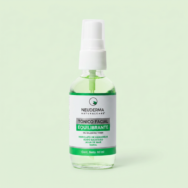 Tónico Facial Equilibrante con Hamamelis + Ácido Salicílico + Agua de Mar + Nopal - 60ml