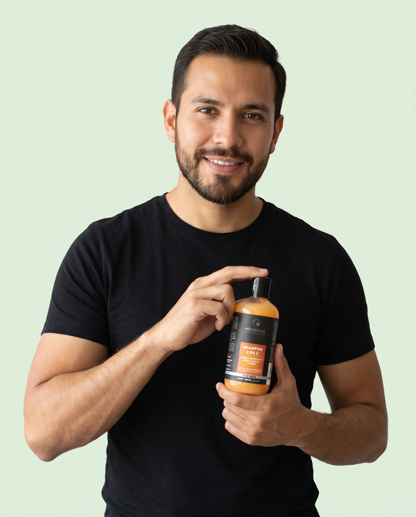 Shampoo 3 en 1 para Hombres, Ideal para Cabello, Rostro y Cuerpo - 250ml