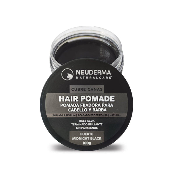 Pomada para Cabello Cubre Canas Base Agua Fijación Fuerte | Water Based Pomade Strong Hold for Gray Hair| Midnight Black… - THE NATURALCARE SHOP - By NEUDERMA